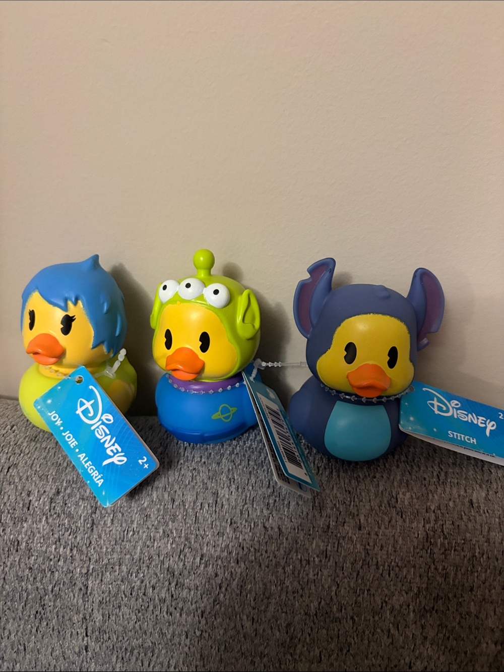Disney Character Rubber Duck Trio - Blue, Green, Purple